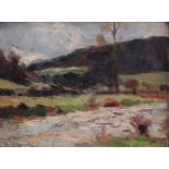 Richard HEINTZ (1871-1929) "Landscape and river" Oil on canvas.