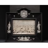 "Coup politique du 18 Brumaire" Low relief painting in carved ivory, 19th century.