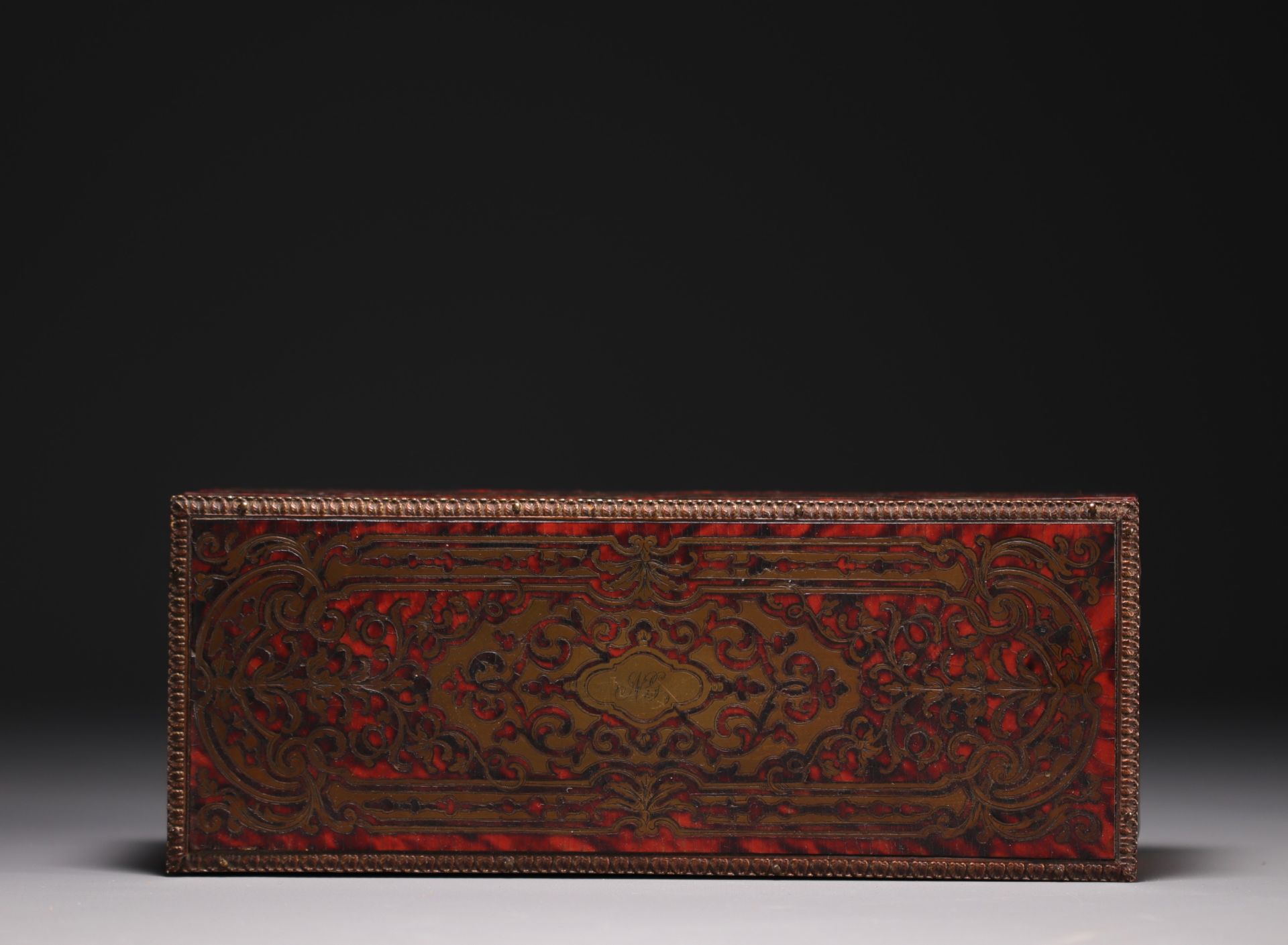 Set of four marquetry and lacquer boxes including a glove box stamped Tahan F. du Roi in Paris. - Image 4 of 9