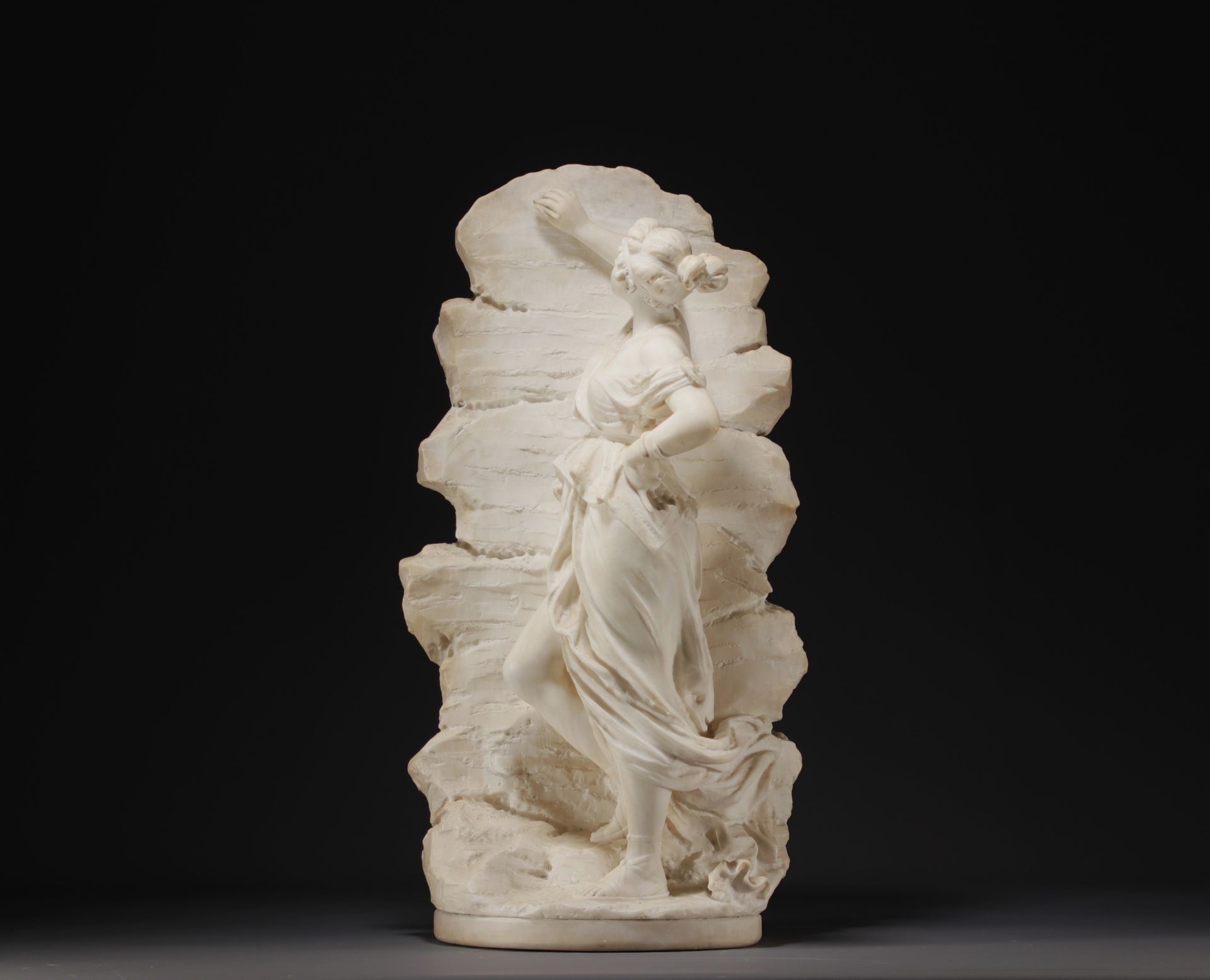 Ildebrando BASTIANI (1867-?) - "Young woman naming her lover" Sculpture in white marble... - Image 3 of 5