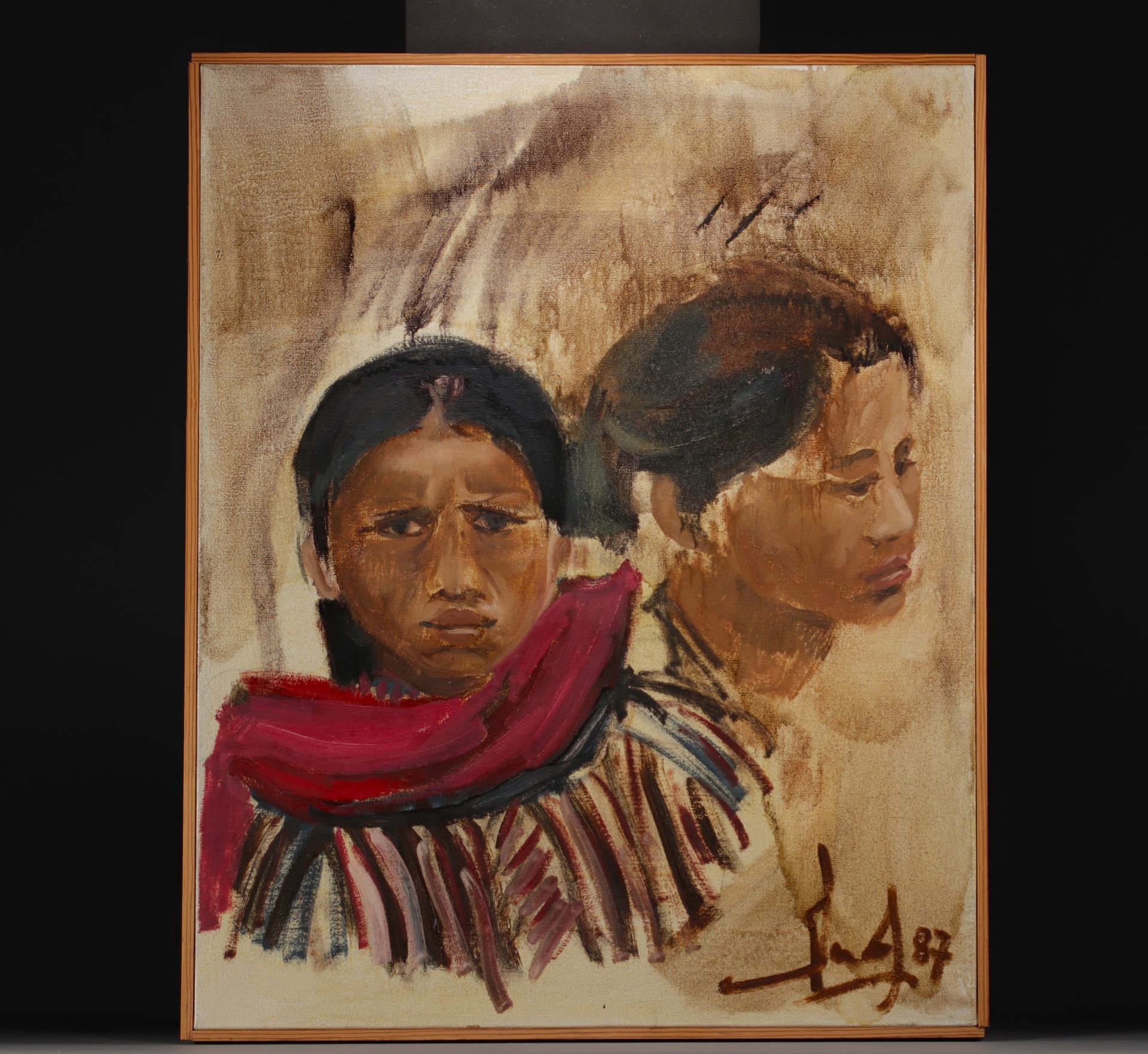 Guy DUCATE (1936- ) "Yasmina and Amalia" Oil on canvas. - Bild 2 aus 2