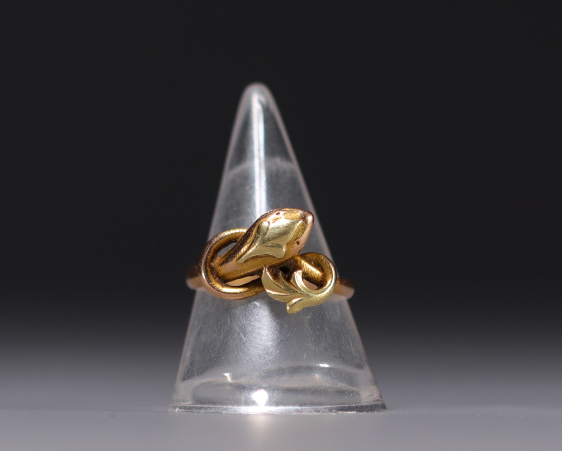 18K yellow gold ring representing a snake, total weight 4.1gr. - Bild 2 aus 4