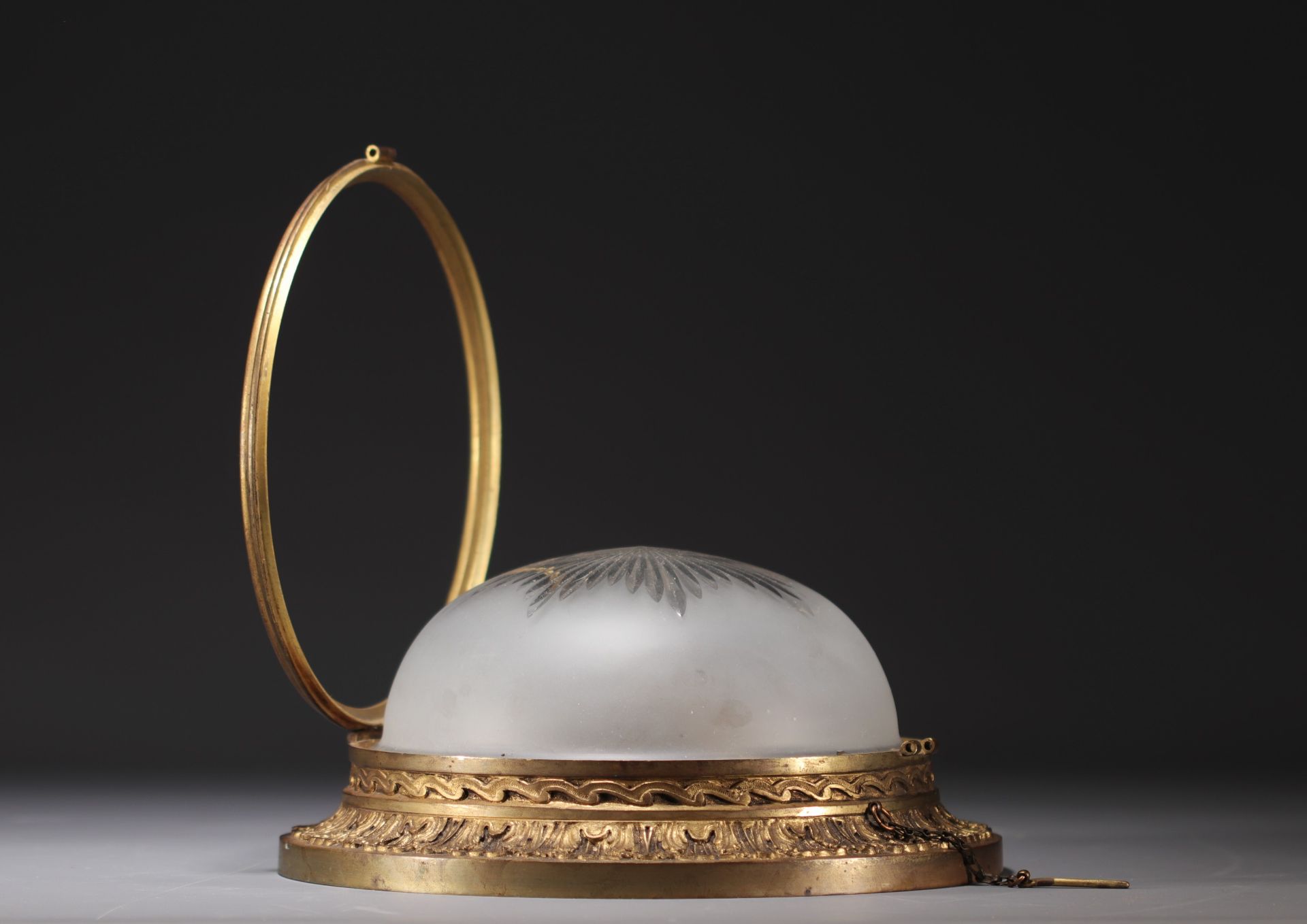 Set of four ormolu ceiling lights and cut crystal bowls. - Image 3 of 4