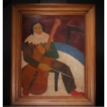 Joseph KOENIG (1878-1691) "The Cello Player" Oil on panel, circa 1940/50.