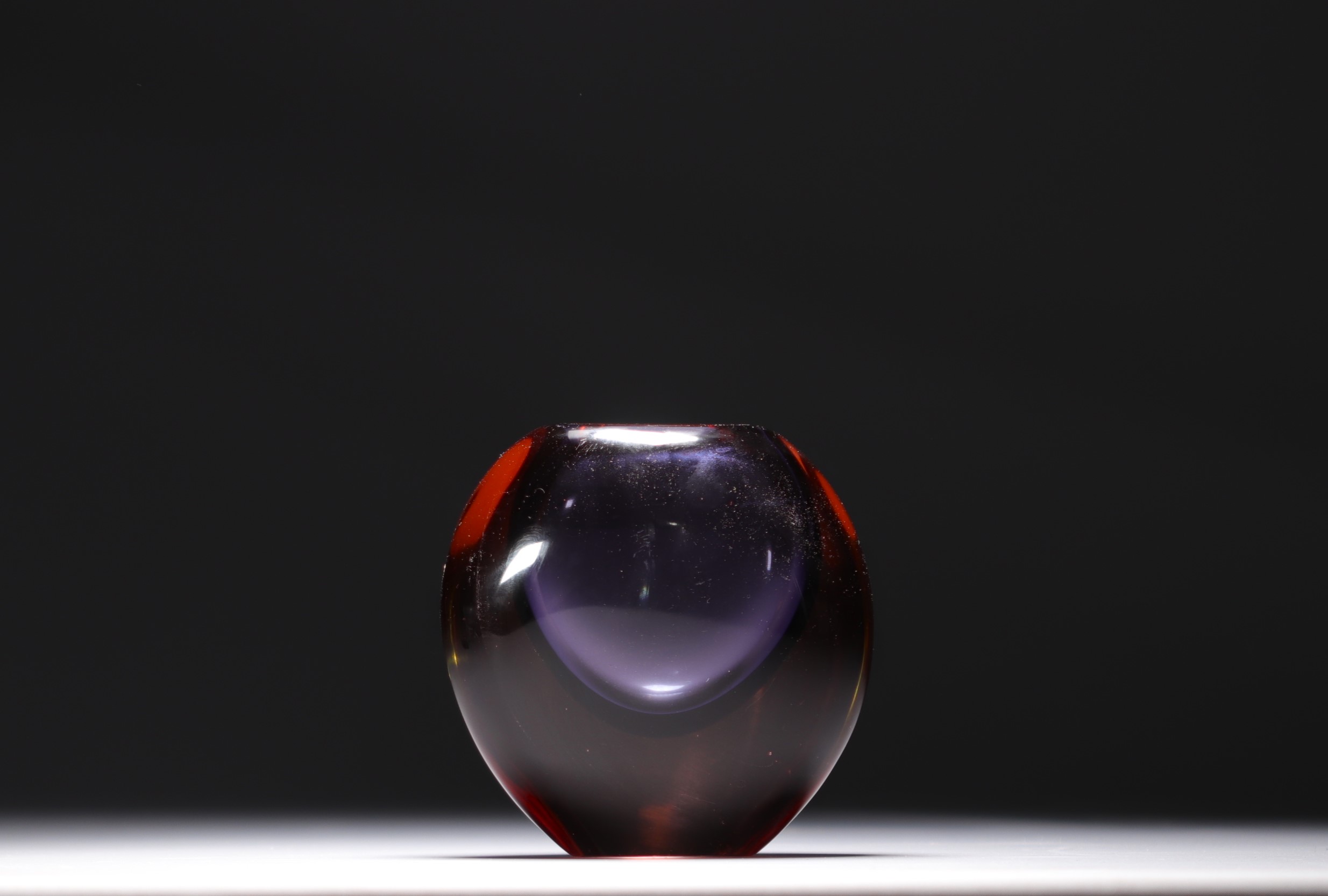 Flavio POLI (1900-1984) Vase in violet-red and brown-tinted glass, Italian work by Seguso Vetri in M - Image 4 of 4
