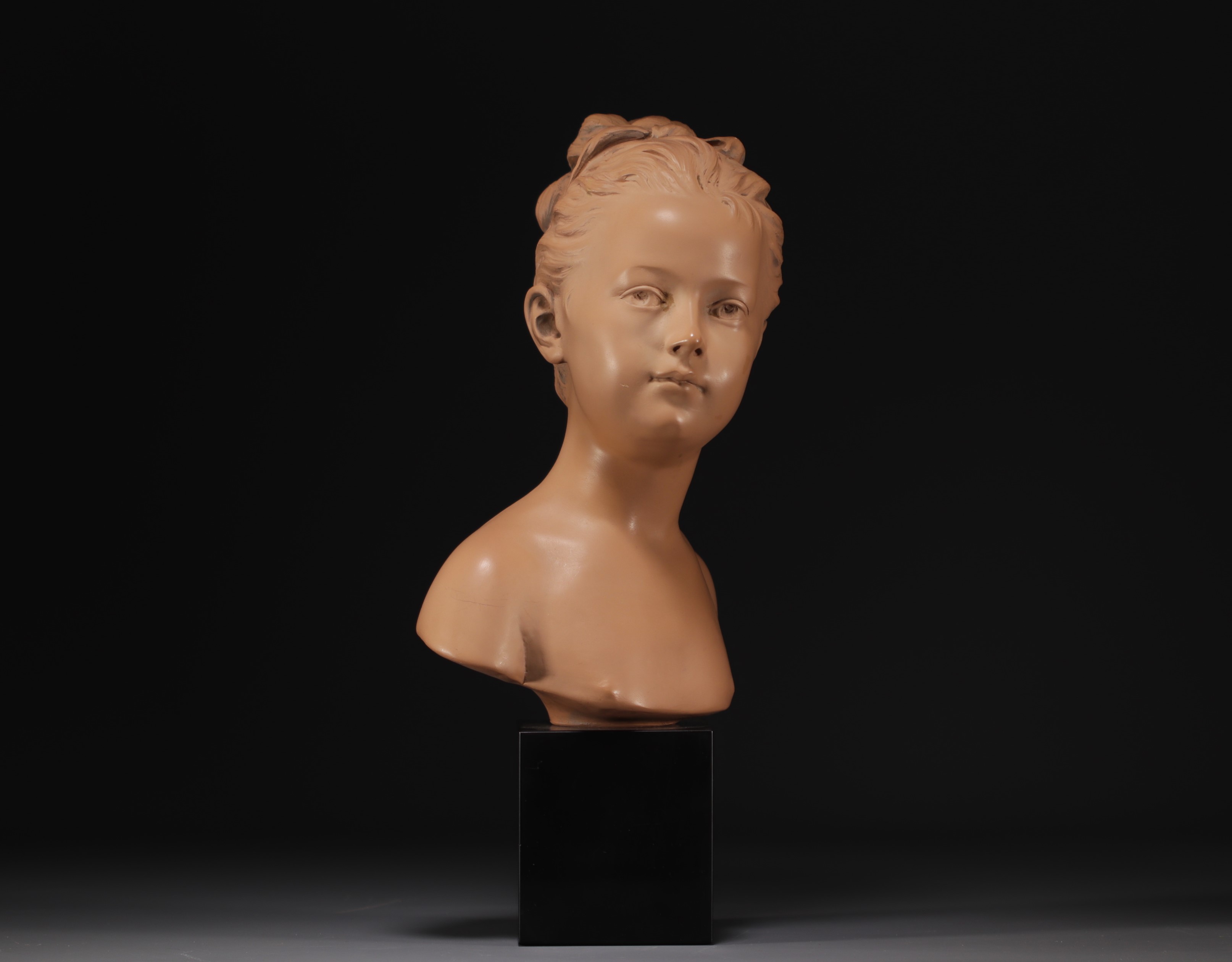 "Louise Brongniart" terracotta bust after Jean Antoine HOUDON. - Image 2 of 6
