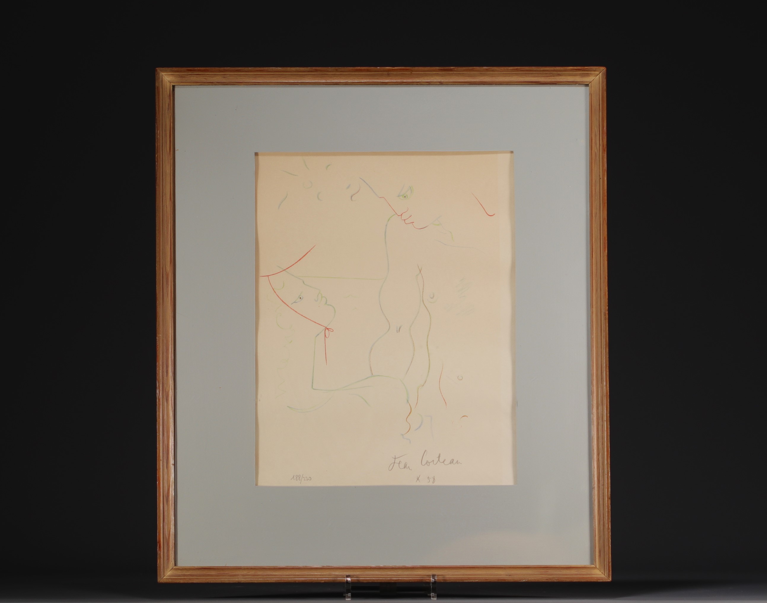 Jean COCTEAU (1889-1963) "Couple" Lithograph numbered 188/220. - Image 2 of 2