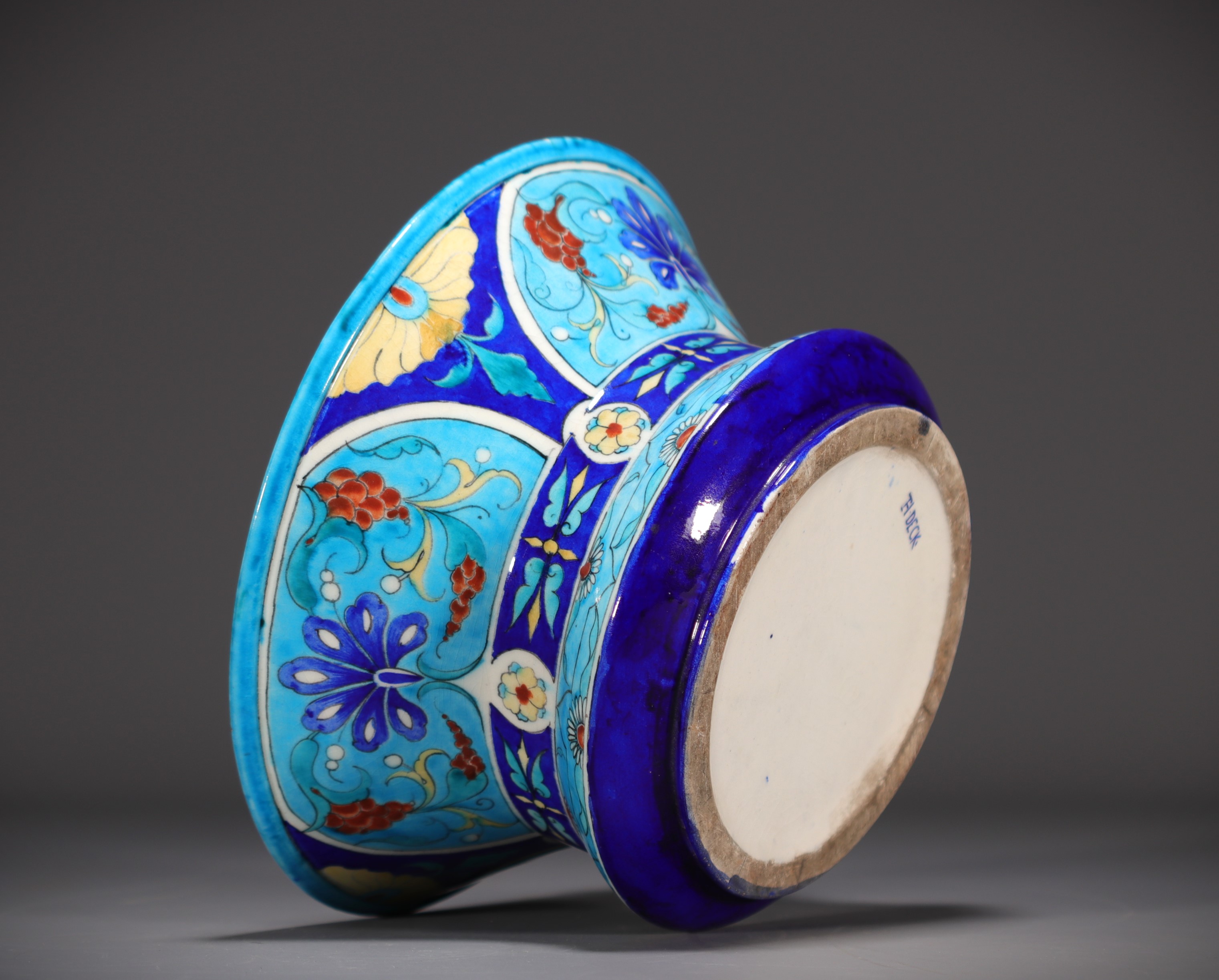 Theodor DECK (1823-1891) Polychrome ceramic bowl with Iznik decoration, signed underneath. - Image 3 of 5