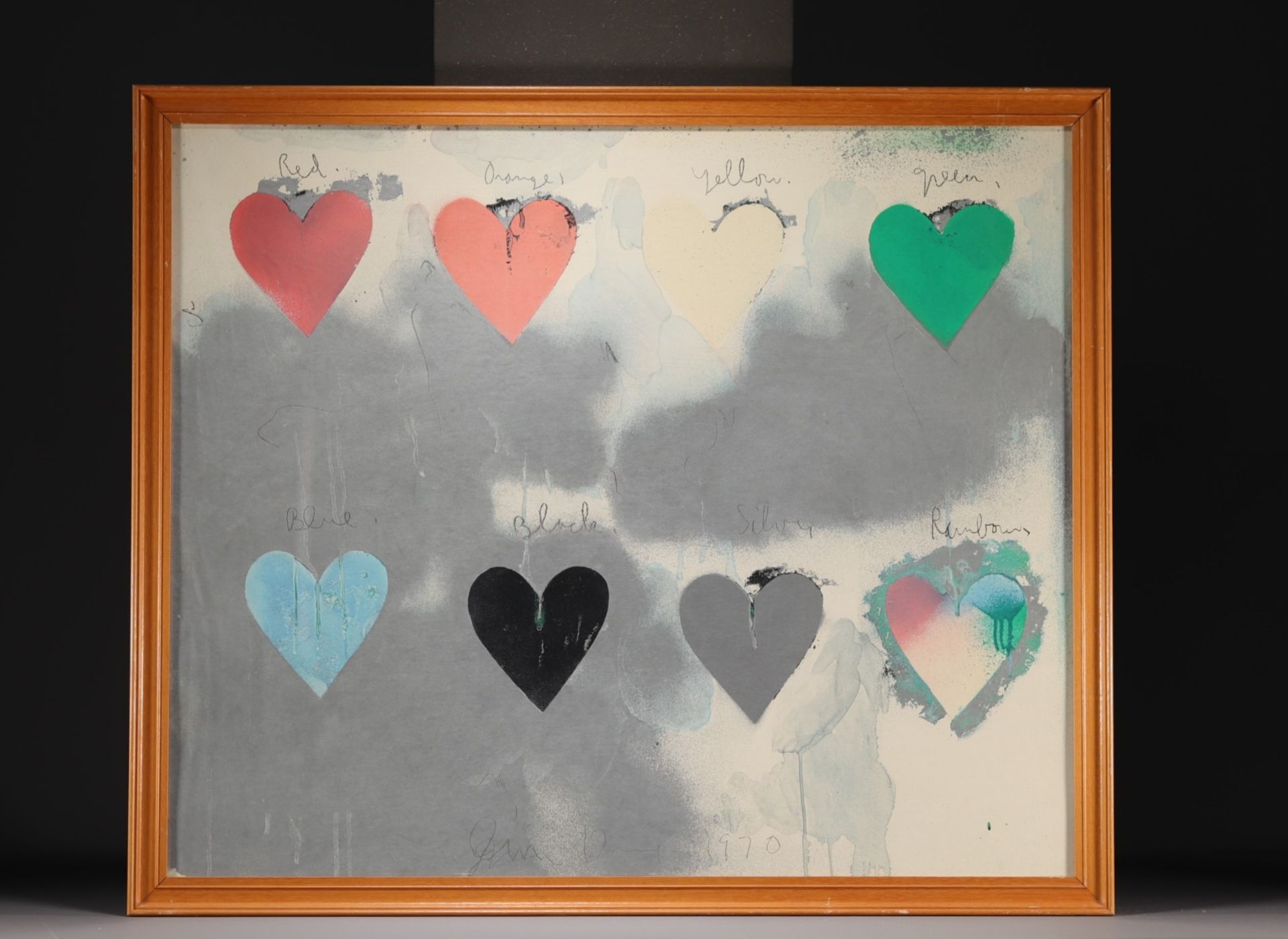 Jim DINE (1935- ) "8 Hearts" Print on paper, 1970. - Bild 2 aus 2