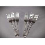 Set of six solid silver forks.