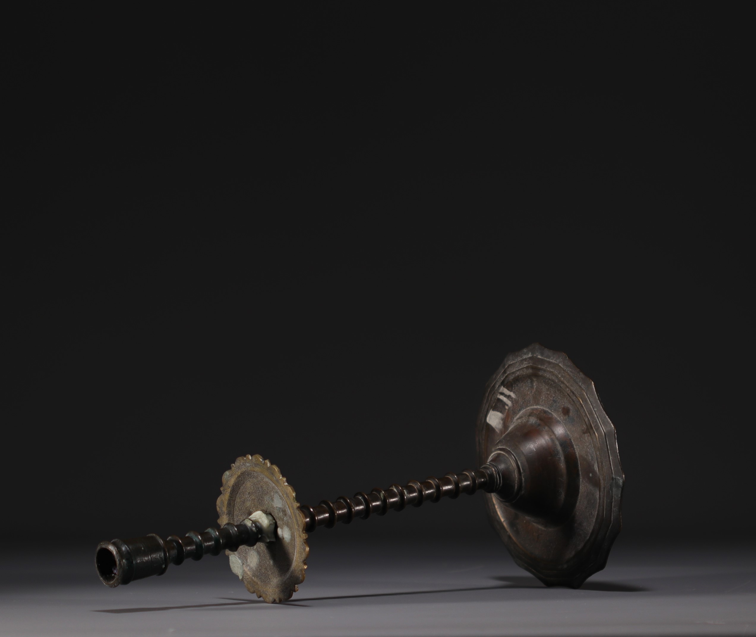 Bronze candlestick from the 16th century, Flanders. - Image 2 of 4