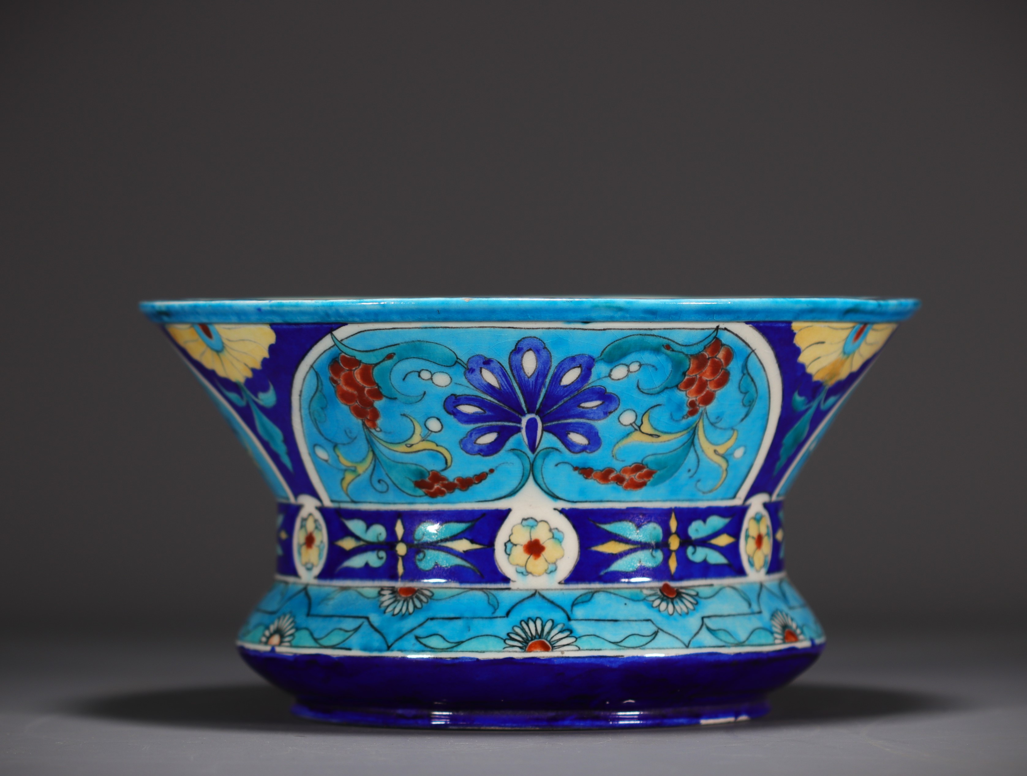 Theodor DECK (1823-1891) Polychrome ceramic bowl with Iznik decoration, signed underneath. - Image 2 of 5