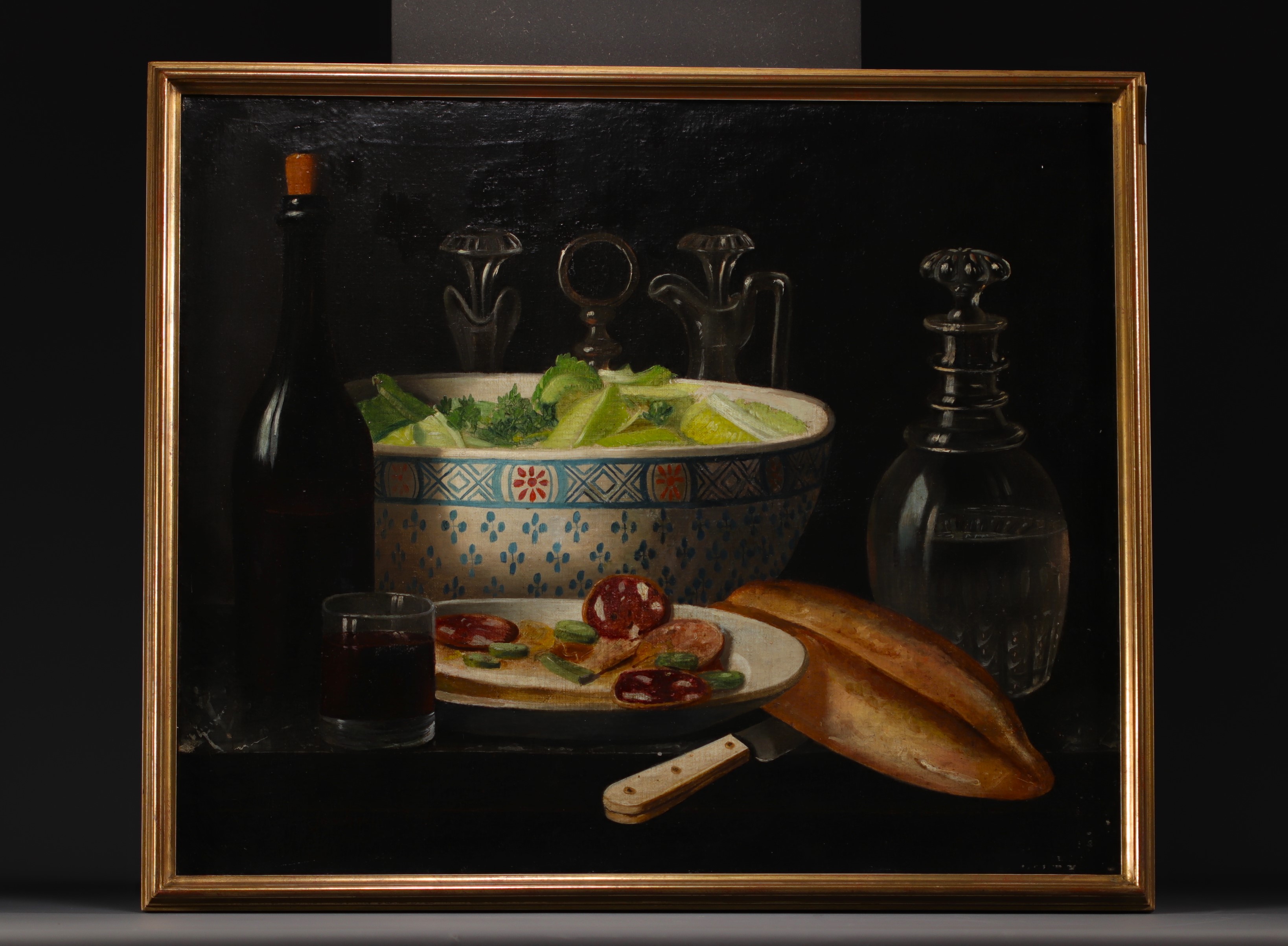 French school, set of four still lifes, oil on canvas, 19th century. - Image 4 of 5