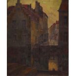 Georges HAWAY (1895-1945) "Near the bridge" Oil on canvas.