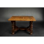 Louis XIII style centre table in veneered marquetry.