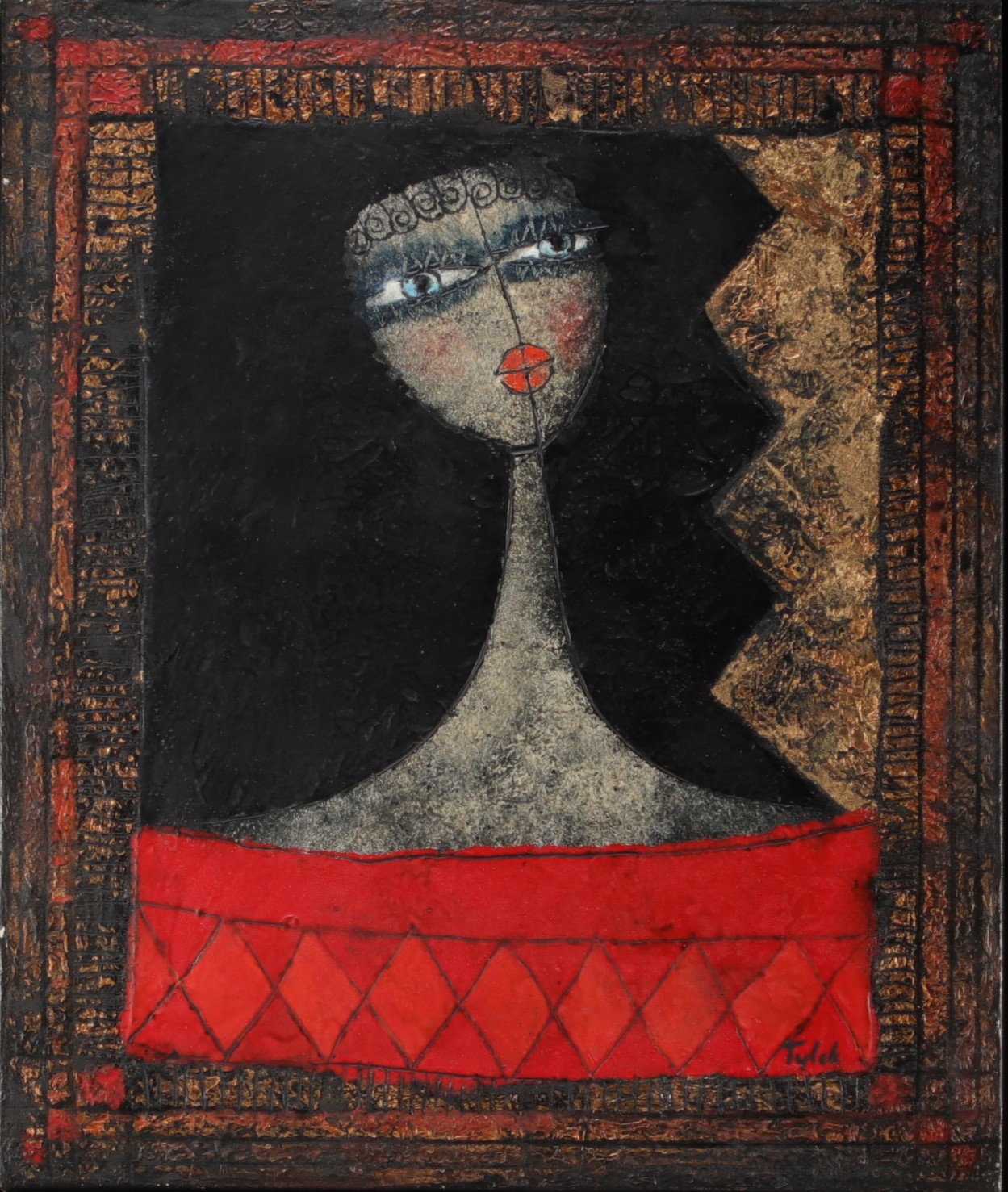 Jiri TYLEK (1948- ) "Portrait of a woman" Oil on canvas.