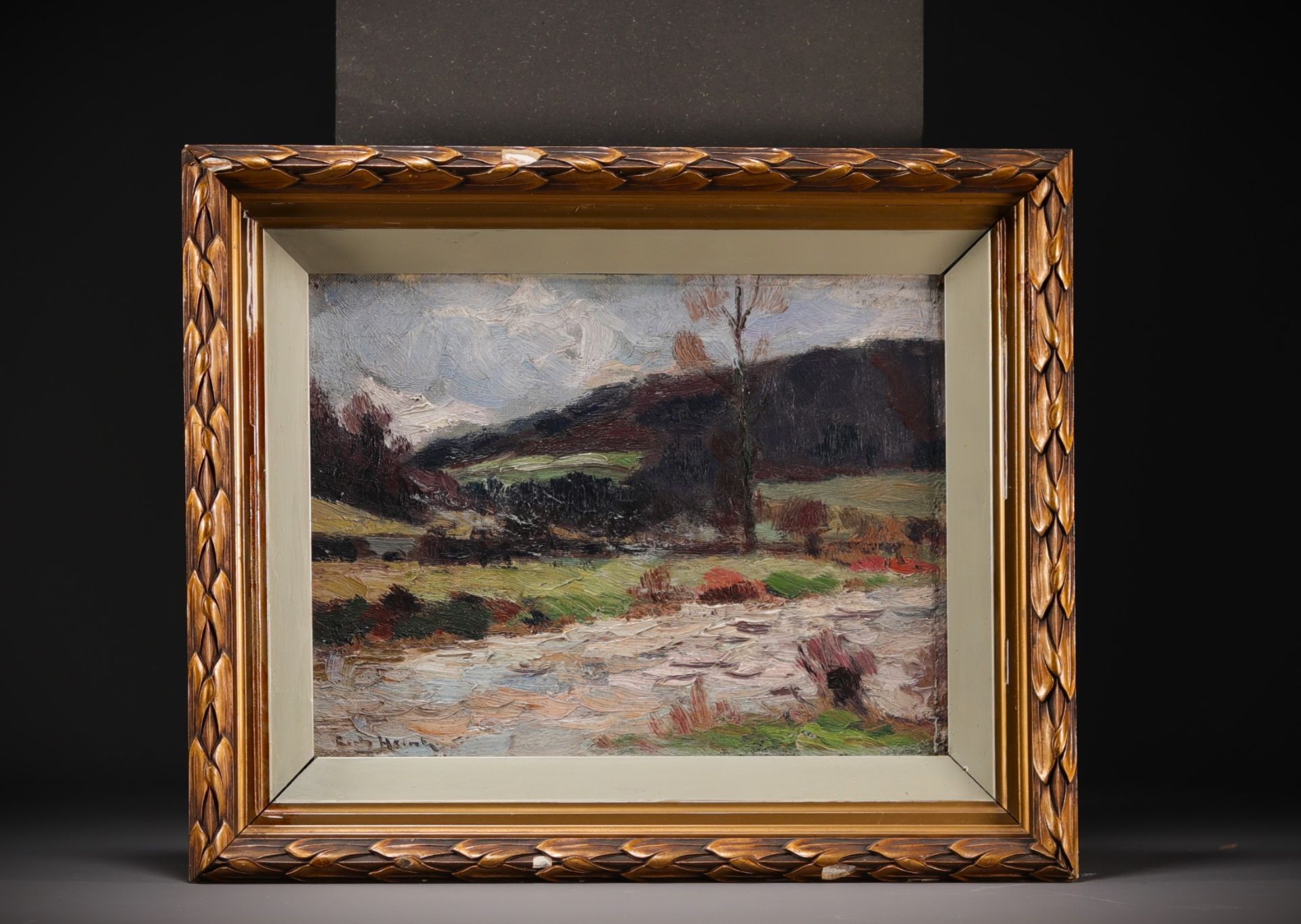 Richard HEINTZ (1871-1929) "Landscape and river" Oil on canvas. - Bild 2 aus 2