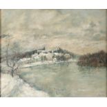 Bernard GANTNER (1928-2018) "King sur Saone castle" Oil on canvas