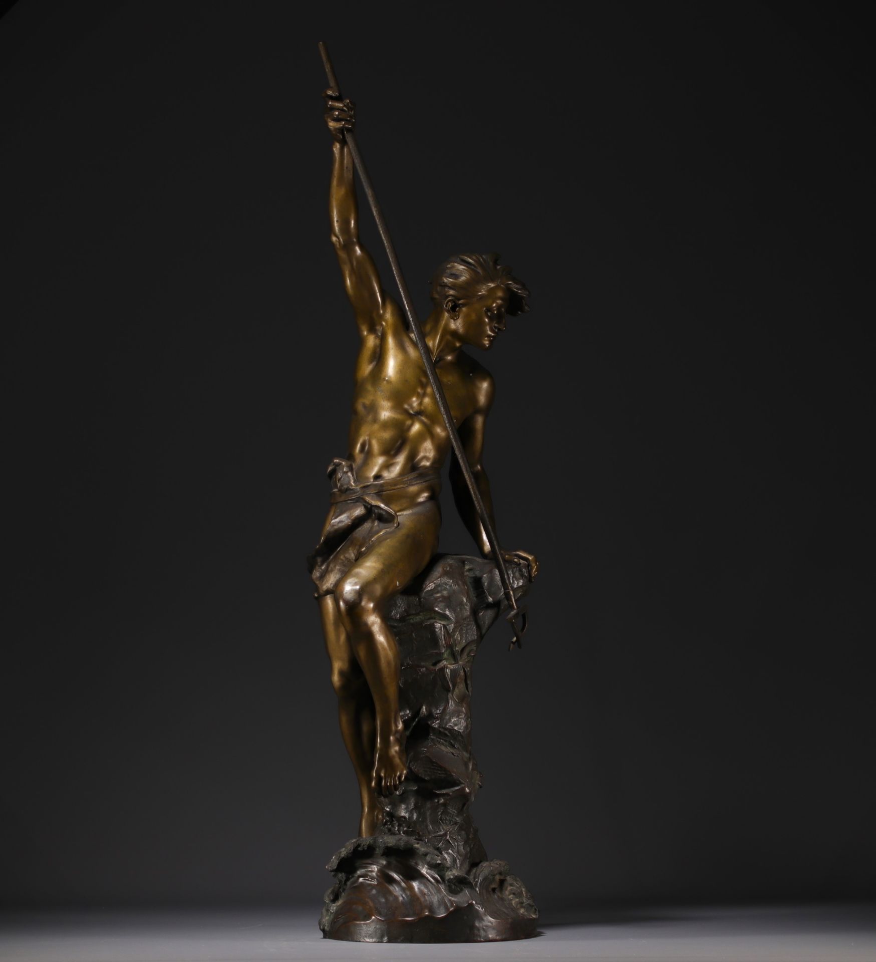 Ernest Justin FERRAND (1846-1932) "The young sinner" Sculpture in chased and patinated bronze. - Image 2 of 7