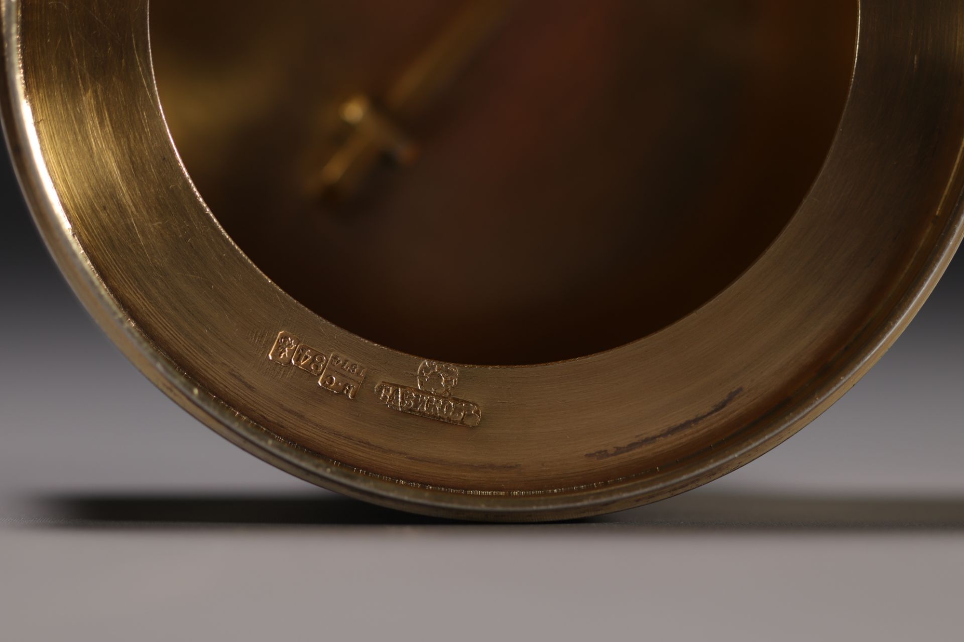 Gilt caviar set, SAZIKOV hallmark under the double-headed eagle, BC (Victor SAVINKOV) 1874. - Image 5 of 6