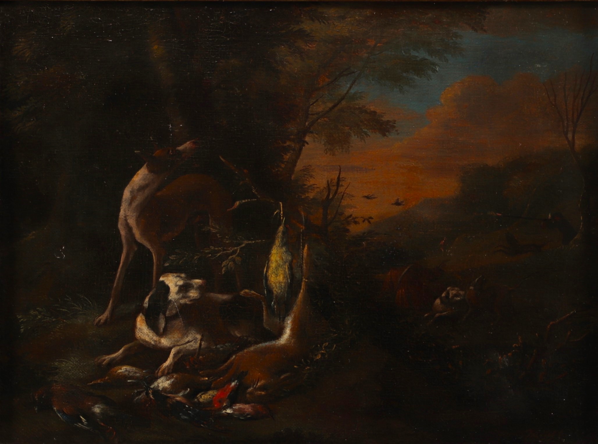 Adriaen DE GRYEFF (1657-1722) "Hunting scene" Oil on canvas, 17th-18th century.