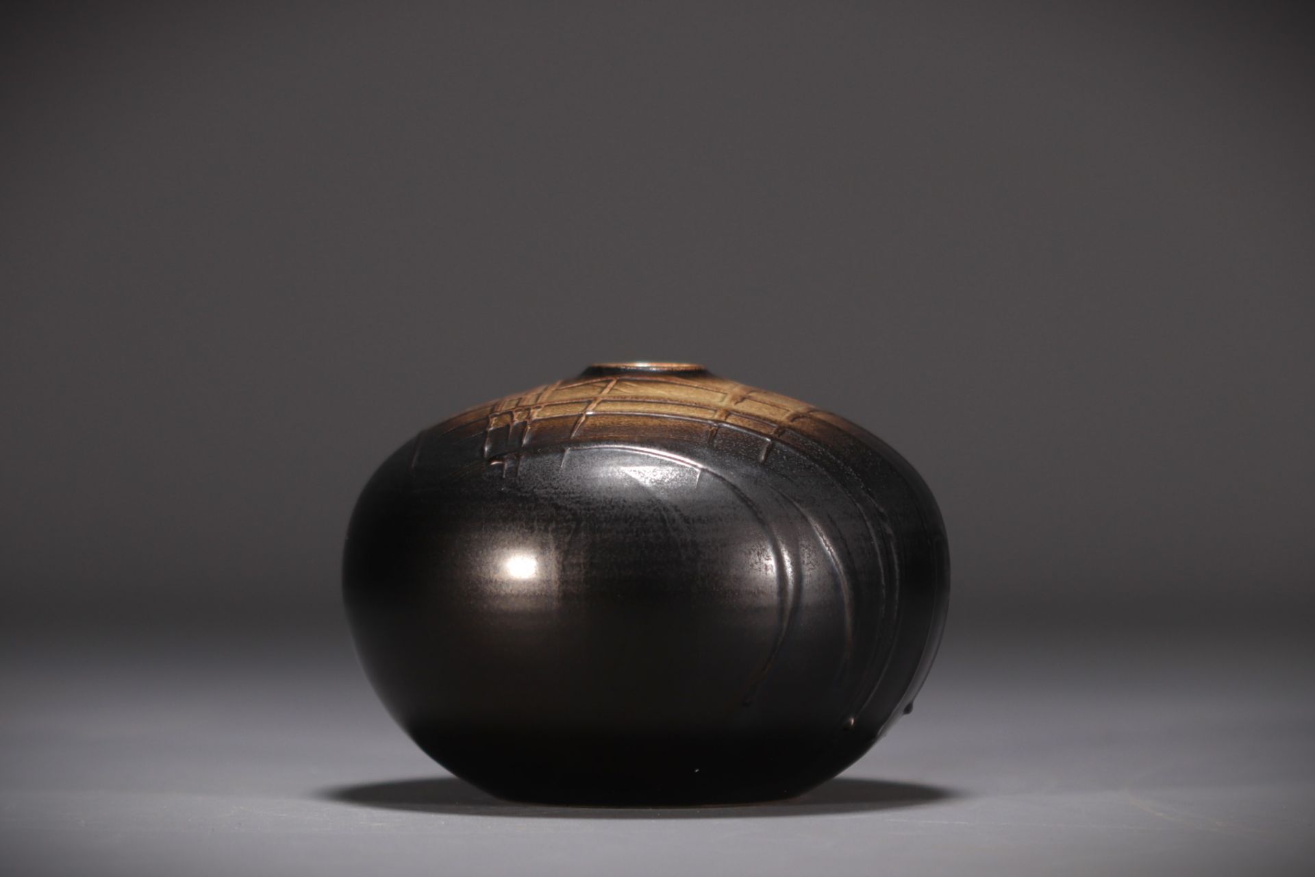 Suzanne RAMIE (1905-1964) Brown shaded glazed ceramic vase, Madoura workshop. - Bild 4 aus 5