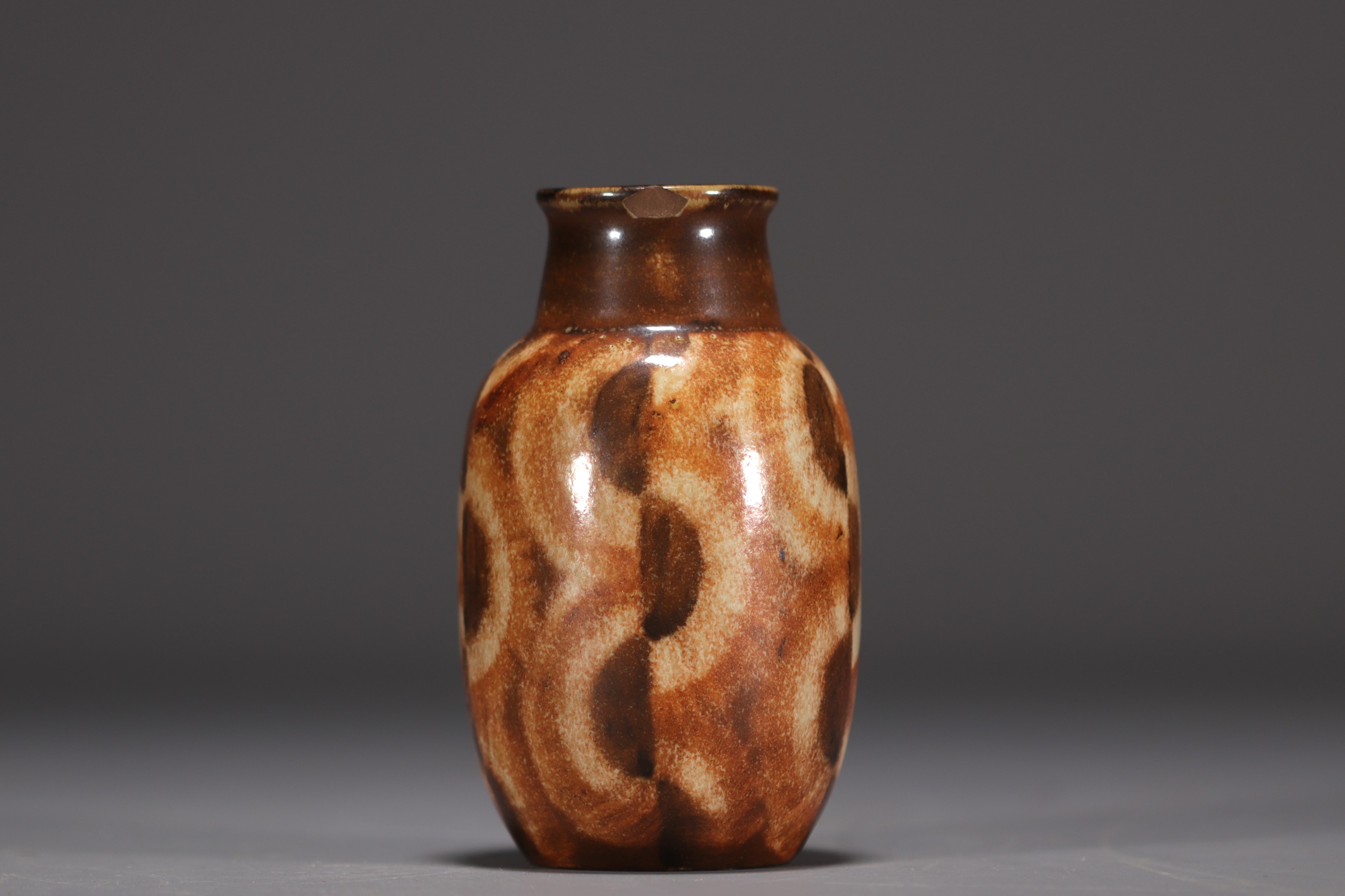 Andre NAUDY (XXth) Soft stoneware vase with geometric decoration, signature and Sevres stamp under t - Image 2 of 4