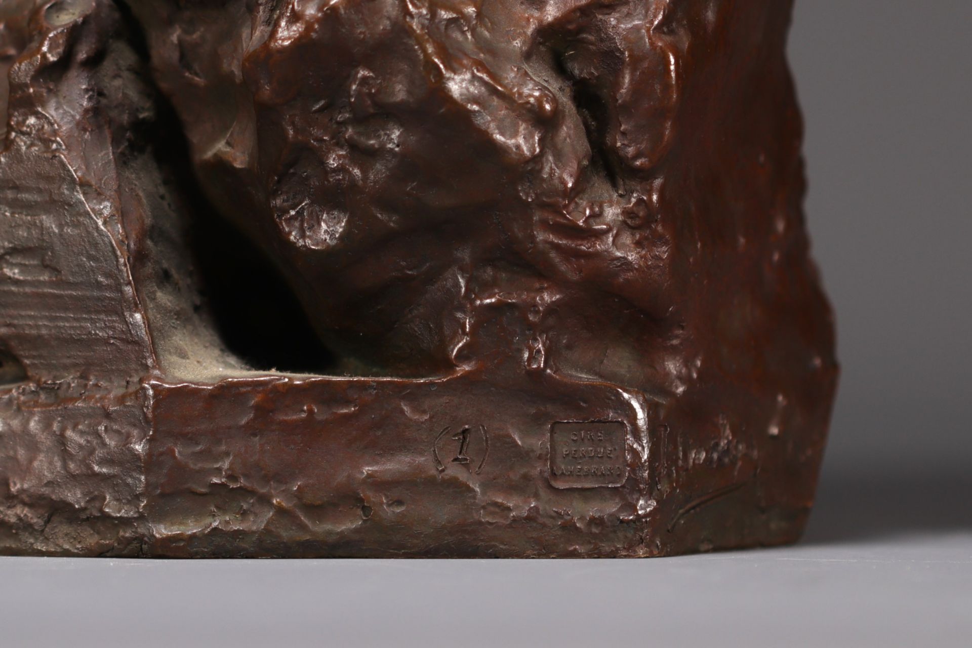 Jules DESBOIS (1851-1935) "L'Amour" Lost wax bronze, signed J. Desbois, nÂ°1, Stamp Hebrard foundry. - Image 7 of 7