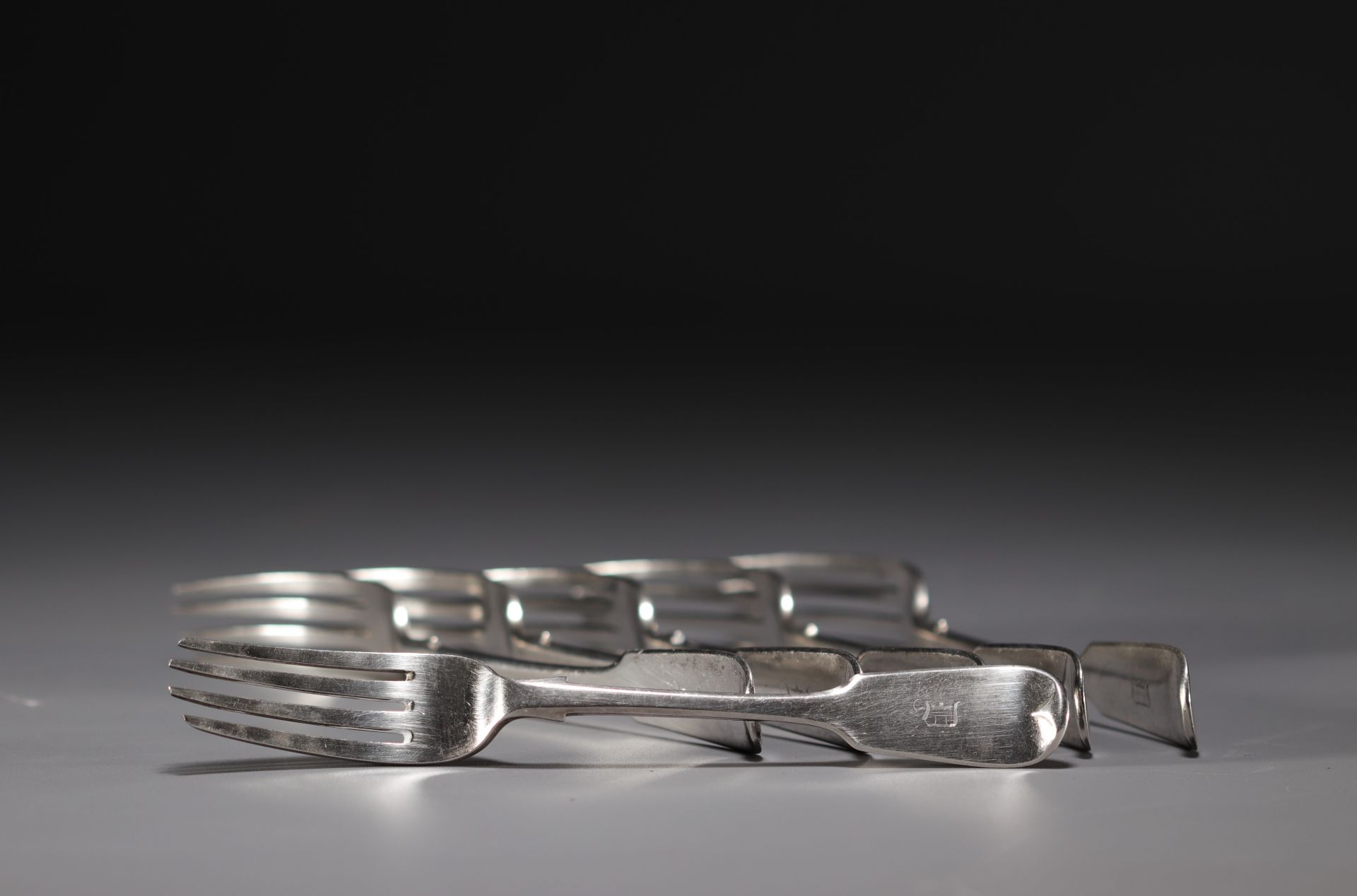 Set of six solid silver forks. - Bild 3 aus 3