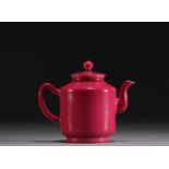 China - Monochrome ruby porcelain teapot, 19th century.