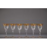 Cristallerie de Saint Louis, set of six "Thistle" glasses.