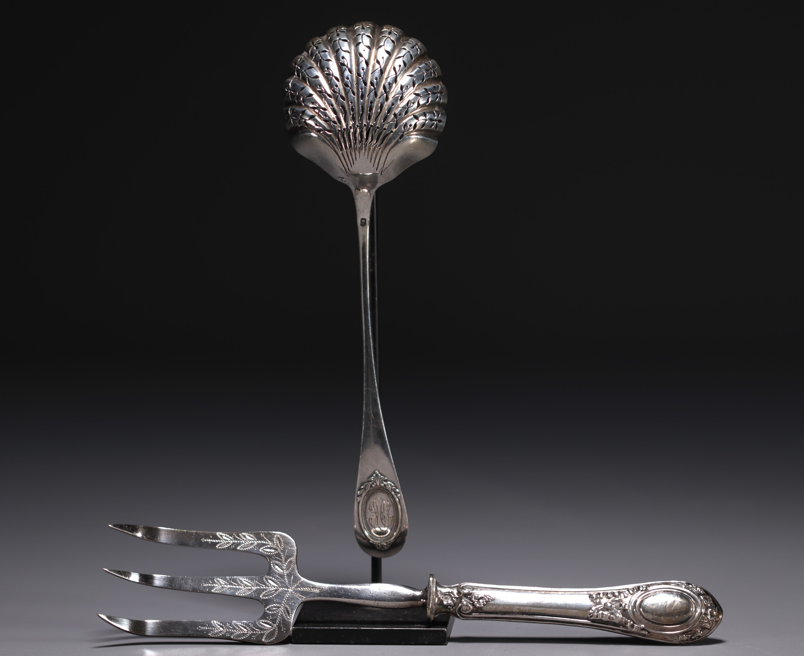 Set of four silver flatware, various hallmarks. 19th century. - Image 2 of 4