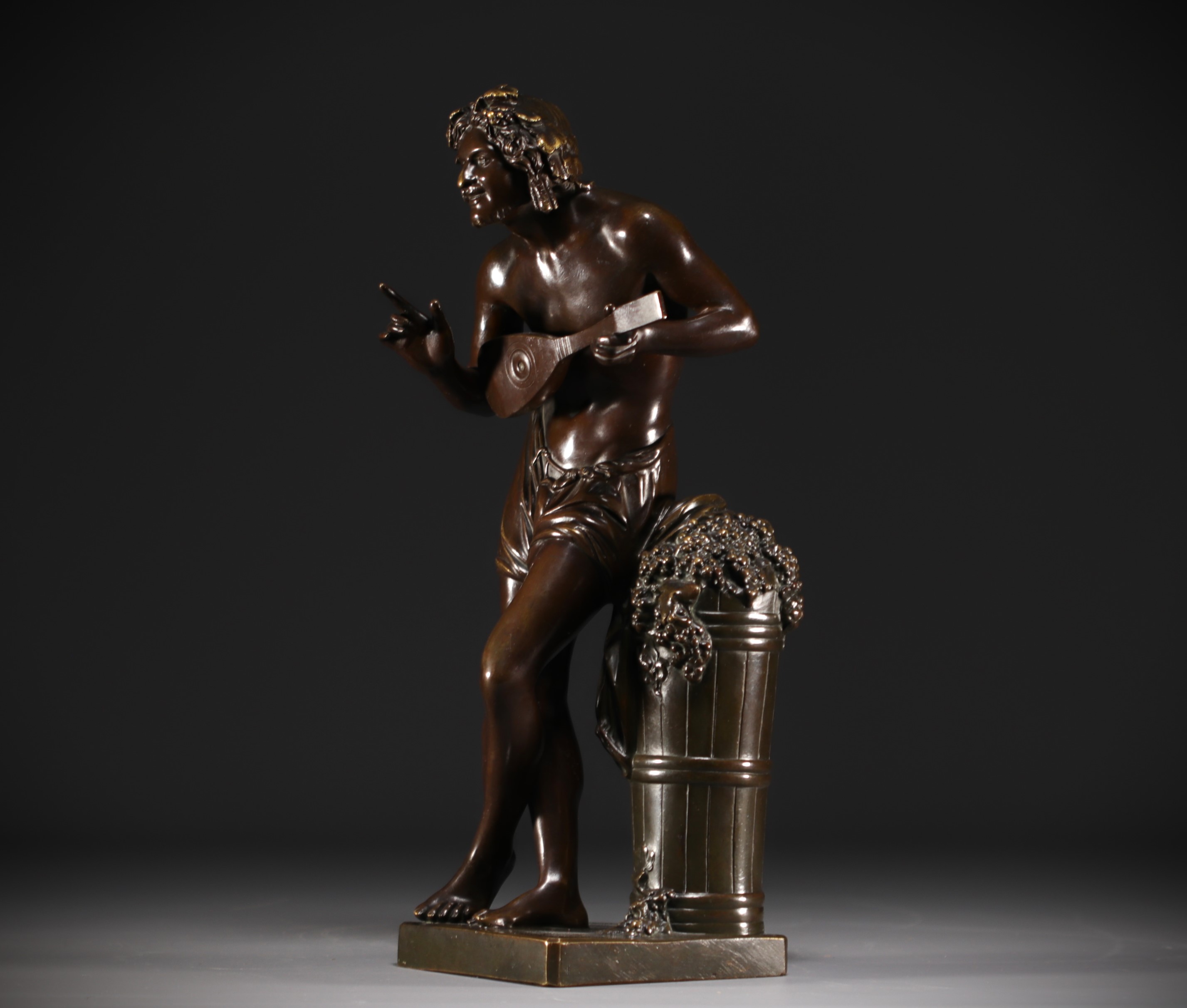 Francisque Joseph DURET (1804-1865) after - "L'Improvisateur" Sculpture in bronze with brown patina. - Image 3 of 5
