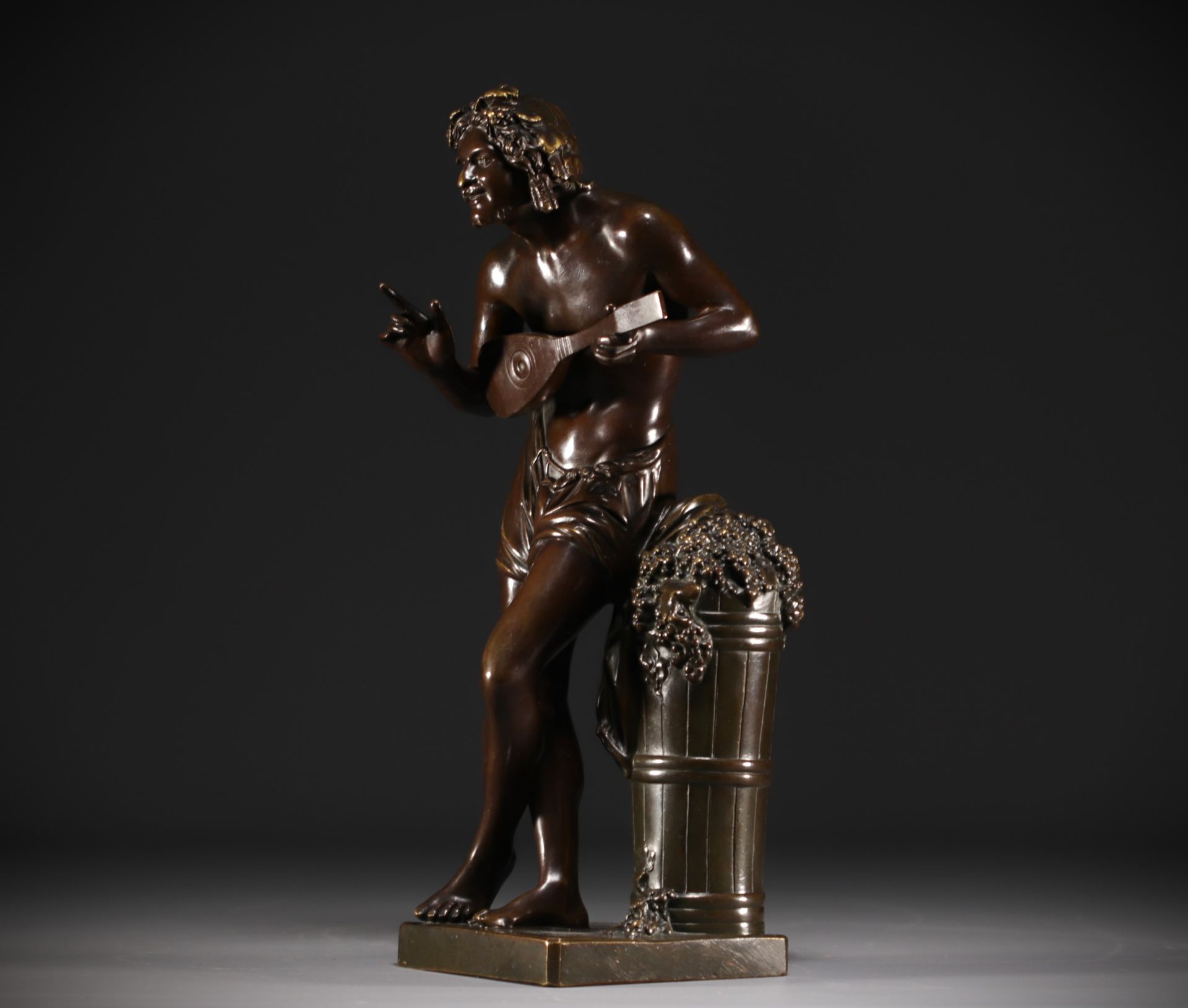 Francisque Joseph DURET (1804-1865) after - "L'Improvisateur" Sculpture in bronze with brown patina. - Image 3 of 5