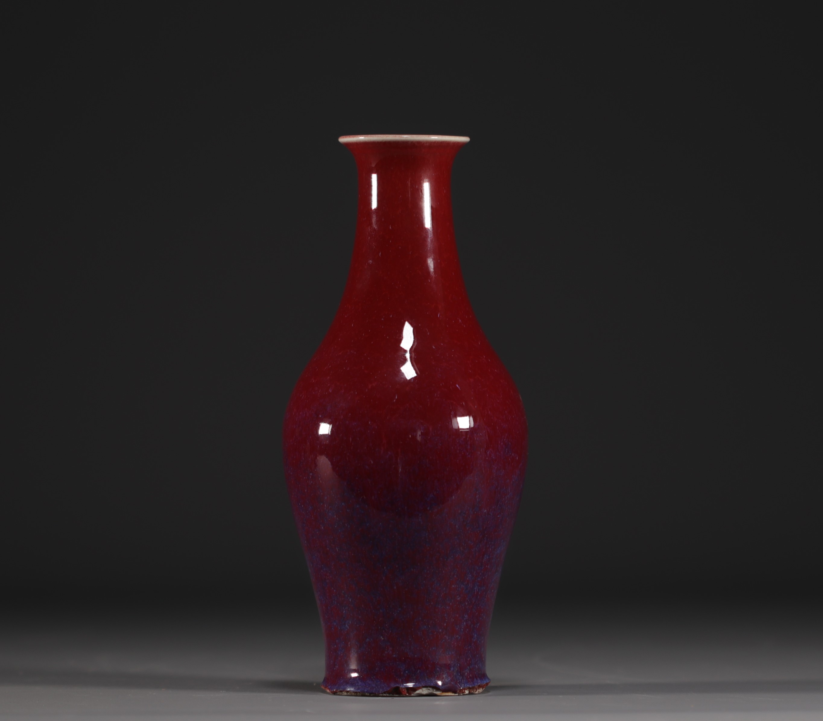 China - Flamed oxblood porcelain vase. - Image 2 of 3