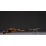 Jules MOIGNIEZ (1835-1894) Bronze letter opener decorated with a dog on a collar, signed.