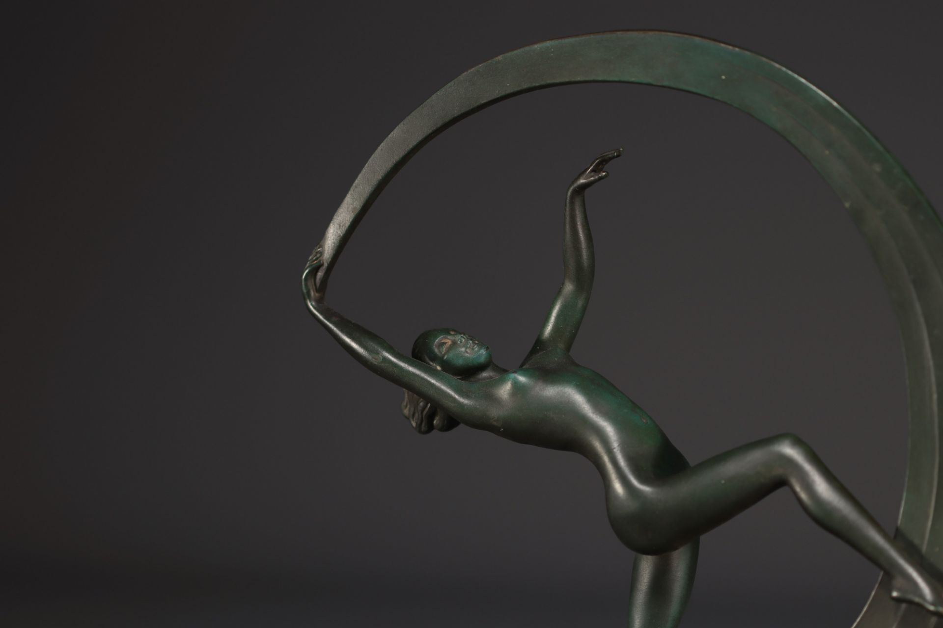 JANLE & Max Le Verrier - "Nude dancer, Bacchanal" Art Deco sculpture. - Bild 4 aus 4