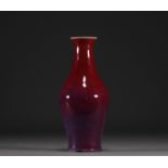 China - Flamed oxblood porcelain vase.