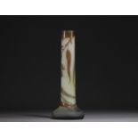 Etablissements Emile GALLE (1846-1904) Acid-etched multi-layered glass vase with eucalyptus decorati