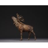 Vienna bronze elk, stamped Bergmann (?), 19th century.