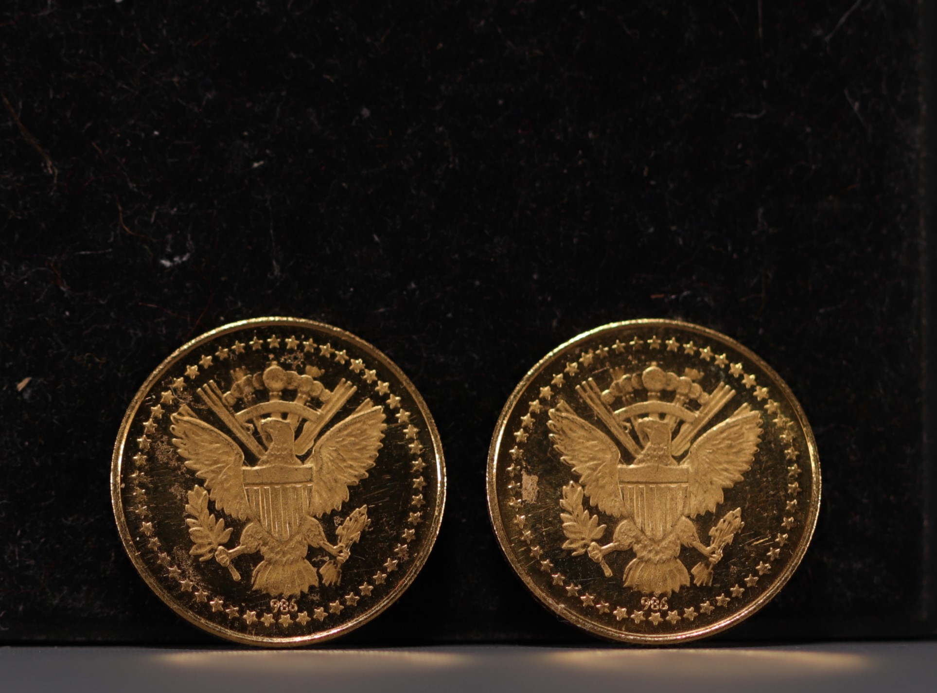 Set of two gold coins commemorating John F. Kennedy (1917-1963). - Image 2 of 2