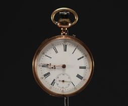 18k gold "Pateck Geneve Cylindre 10 Rubis" pocket watch, total weight 69.9 g.