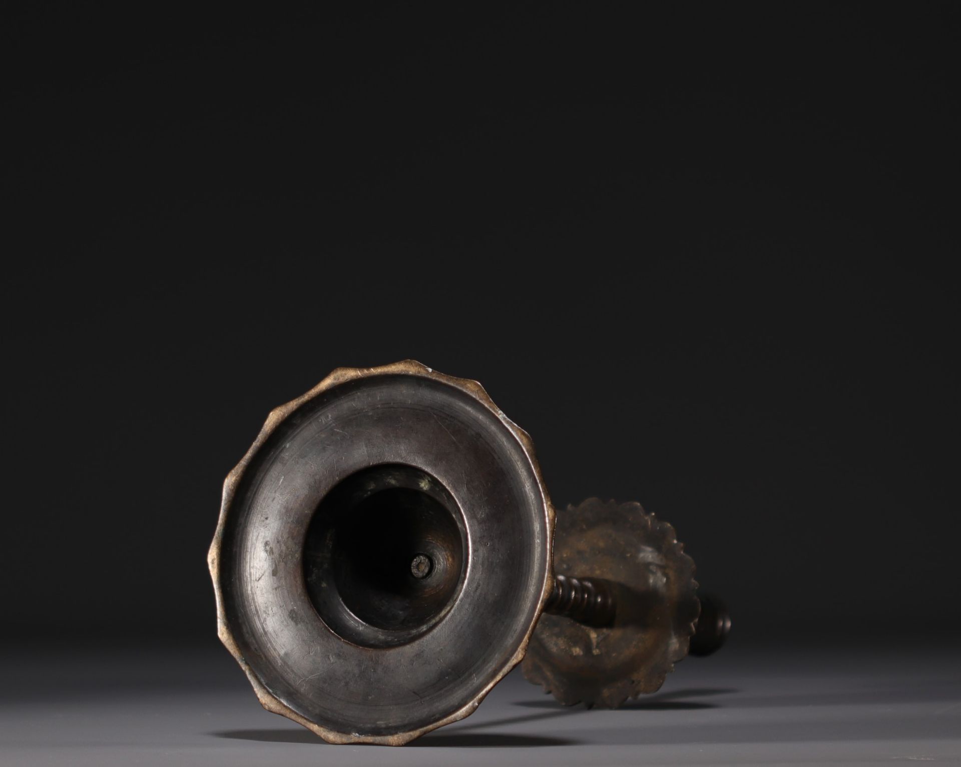 Bronze candlestick from the 16th century, Flanders. - Image 3 of 4