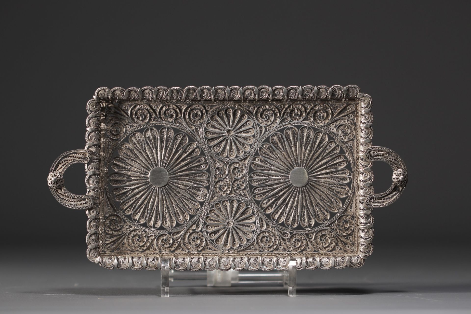 Ottoman Art - "face to face" silver filigree service, porcelain cups, 19th century. - Bild 3 aus 4