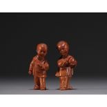 China - Couple of boxwood children, circa 1900/20.