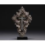 Rare filigree silver Christ on the cross, Russia, 18th century.