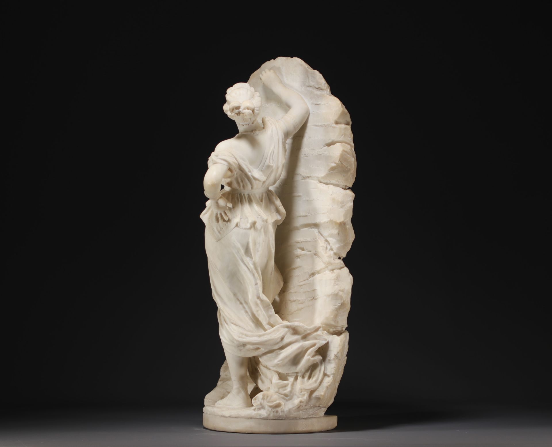 Ildebrando BASTIANI (1867-?) - "Young woman naming her lover" Sculpture in white marble... - Image 4 of 5