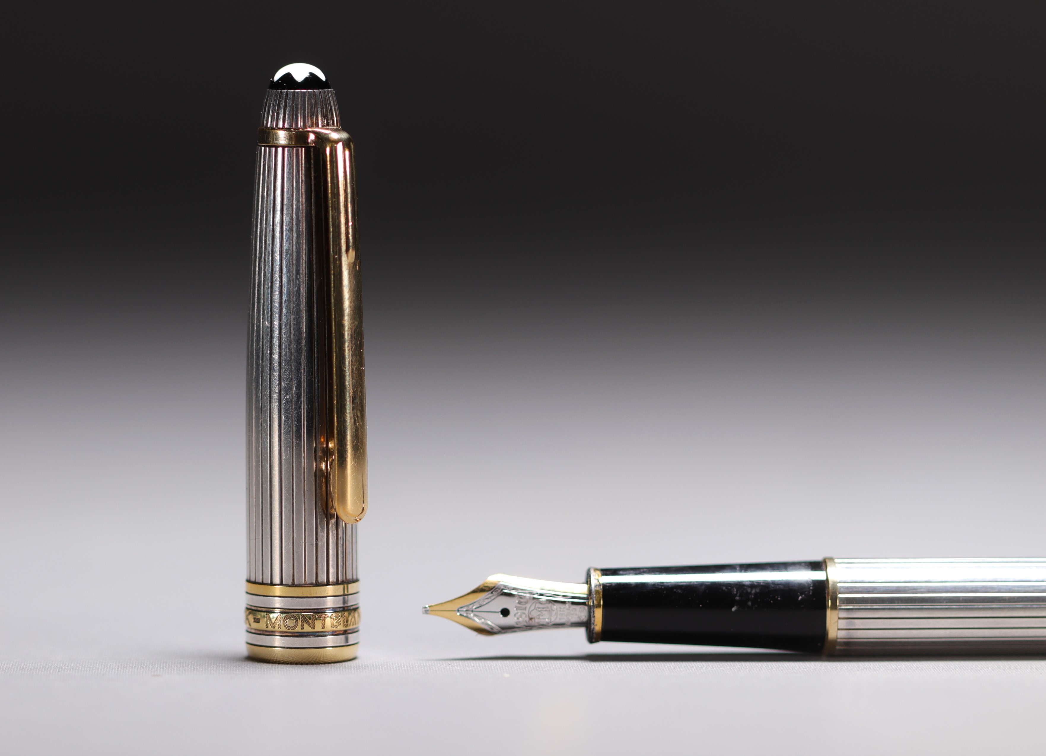 MONTBLANC - MEISTERSTUCK MOZART pen and nib holder set in sterling silver 925, 18K gold nib. - Image 3 of 5