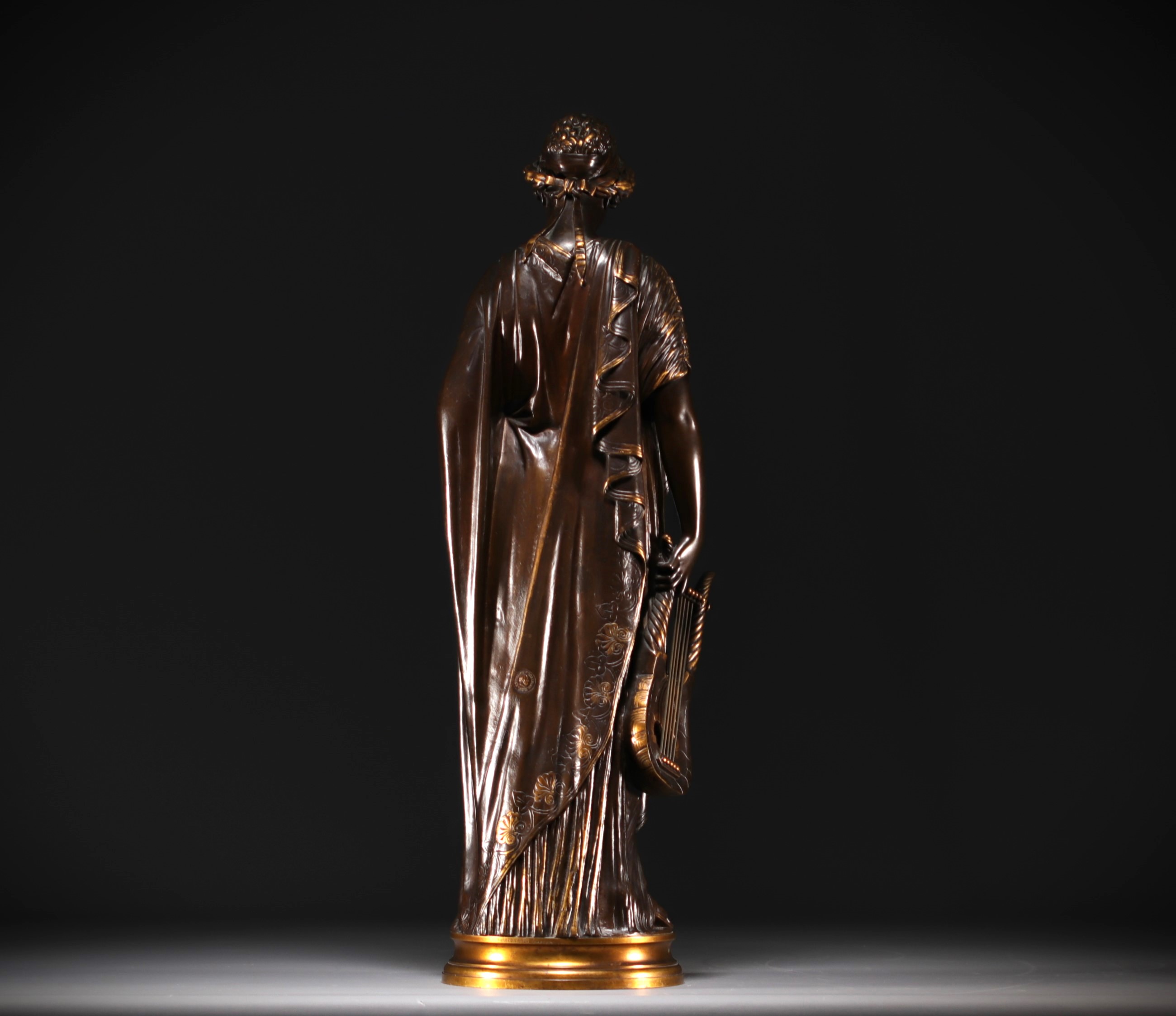 Jean-Baptiste CLESINGER (1814-1883) "La joueuse de lyre" bronze sculpture with two patinas from the  - Image 6 of 6