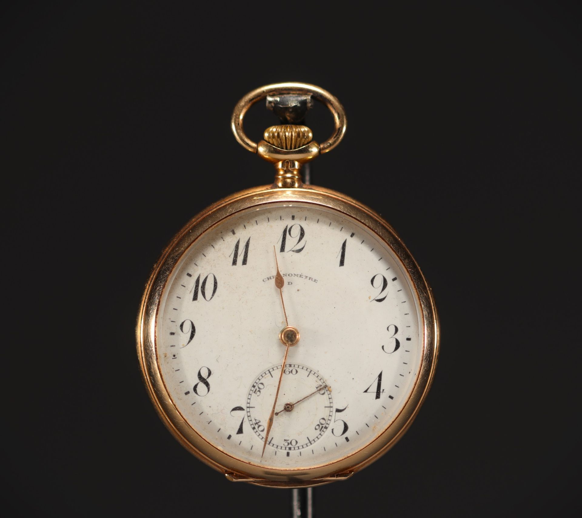 Chronometre D" pocket watch in 18k gold, total weight 70.3 g. - Image 2 of 3